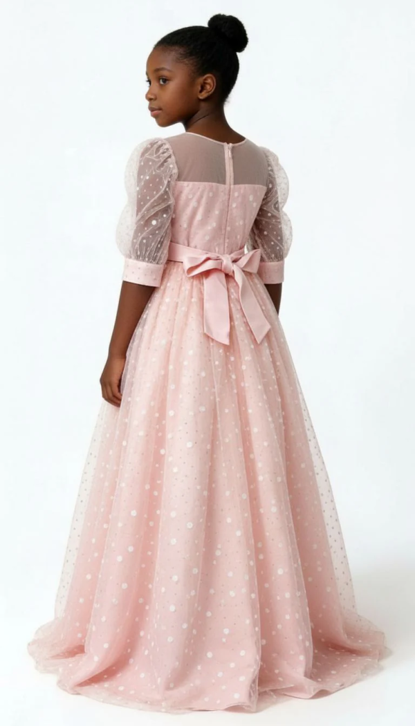 BlushPinkPolkaDotTullePrincessGownb