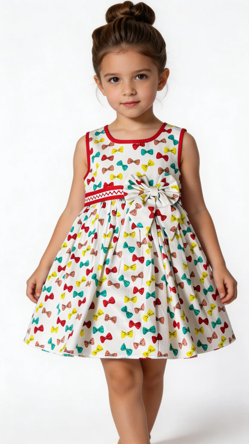 🎀 Colourful Bow Party Dress